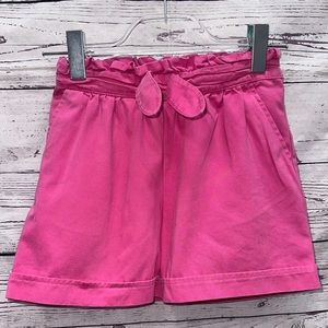 Hanna Andersson Girls Pink Paper Bag Waist Shorts Size 10 (140 cm)